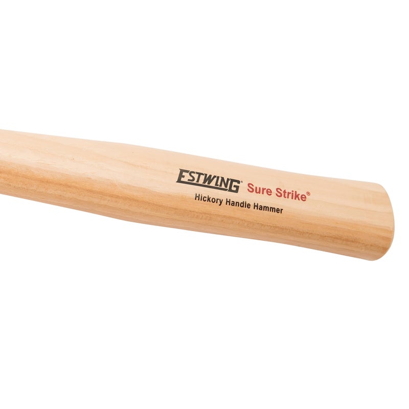 ESTWING Sure Strike Hammer - 20 oz Curved Claw Hammer with Smooth Face & Hickory Wood Handle - MRW20C - Image 4